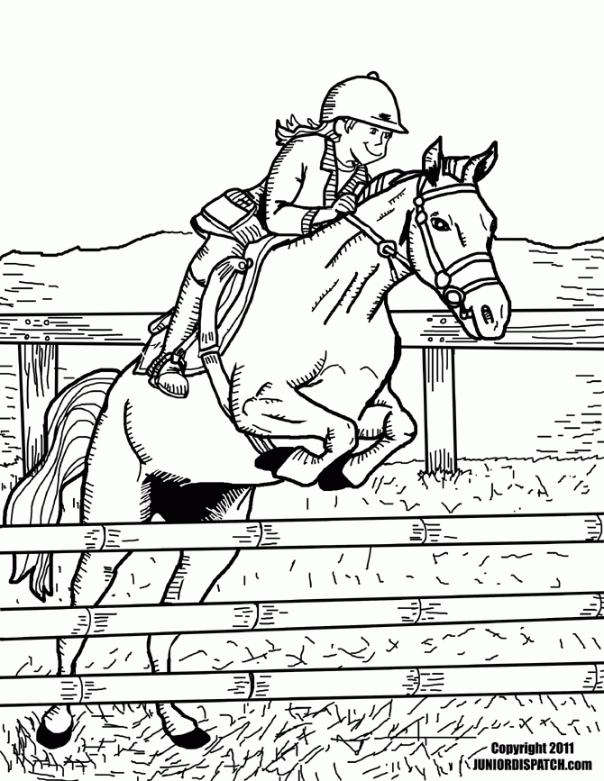 fence jump Colouring Pages