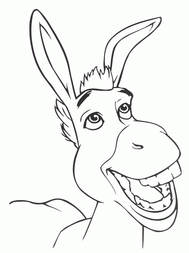 Shrek Coloring Pages � Donkey face