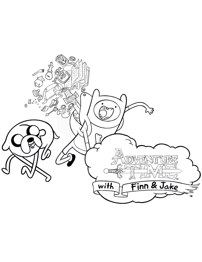 Finn And Jake Adventure Time Coloring Page | Free Printable