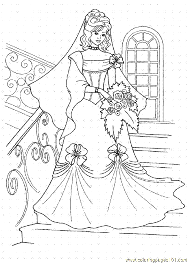 a wedding dress Colouring Pages