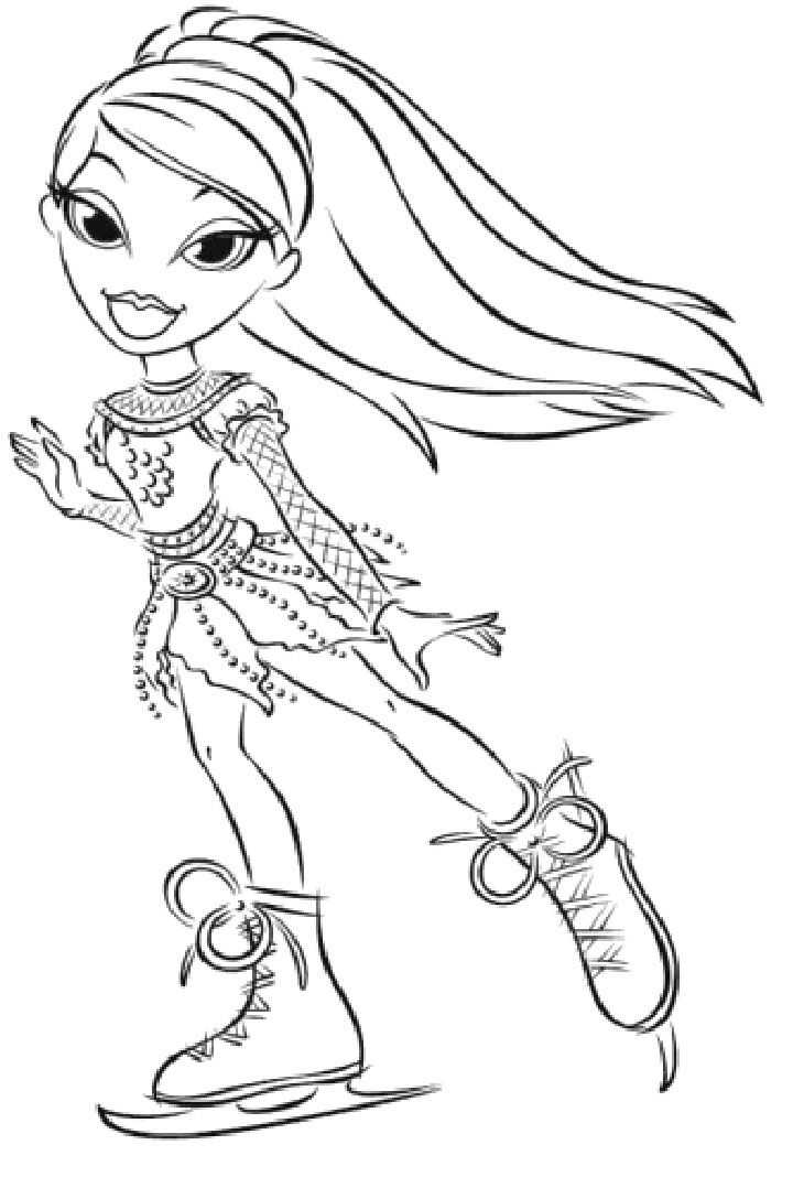 Download Bratz Playing Ice Skating Coloring Pages Or Print Bratz