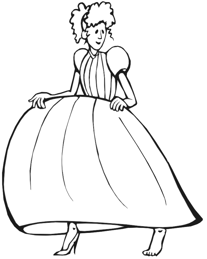 Cinderella Slipper Coloring Page | Wearing One Slipper