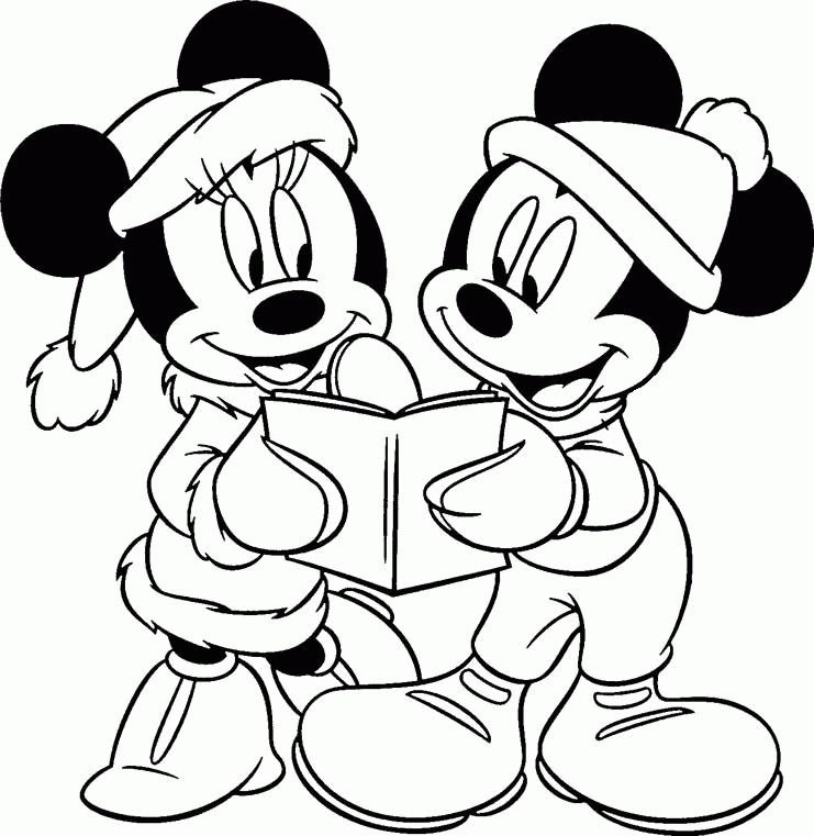 mickey and minnie mouse christmas coloring pages