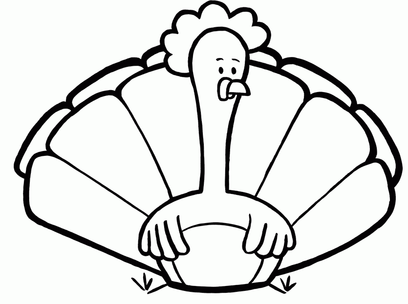 Easy turkey coloring sheet