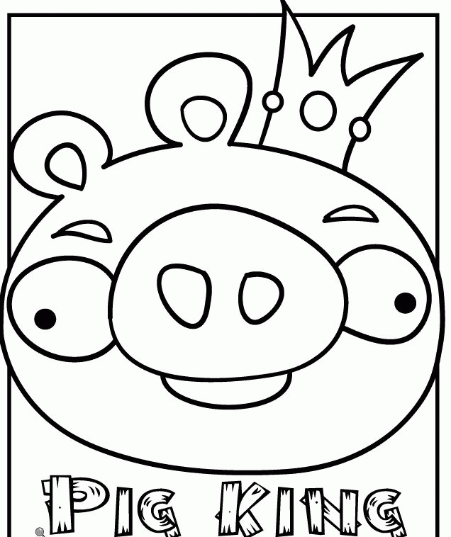 Pig King of Angry Birds � free coloring pages