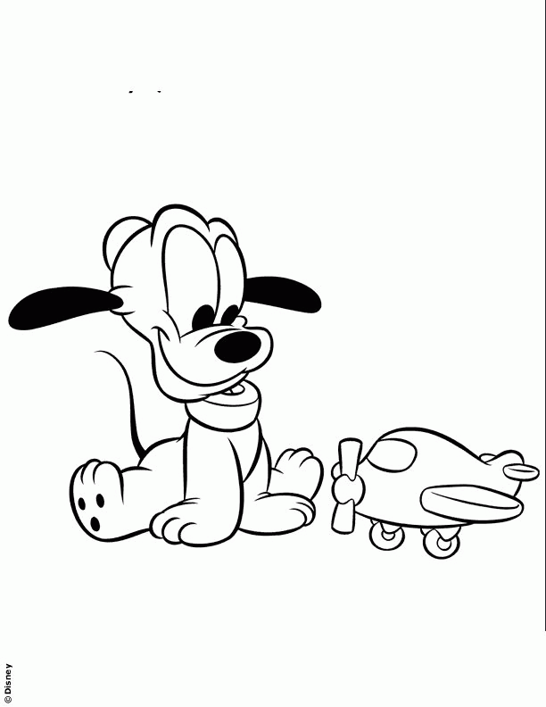 Dibujos para colorear de Pluto de Disney baby - Imagui