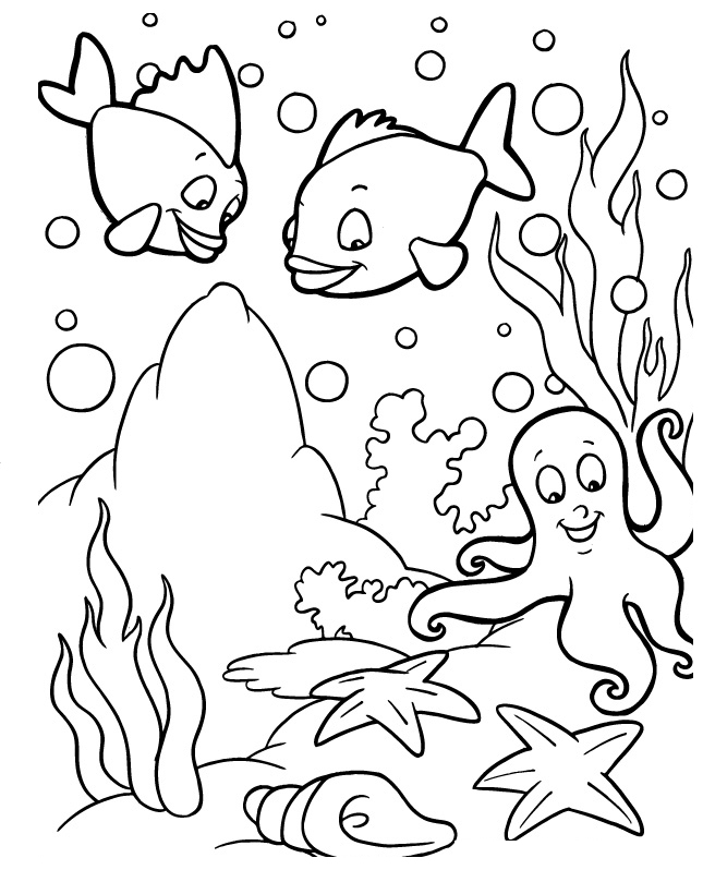Sea Creatures Colouring Pages Tattoo