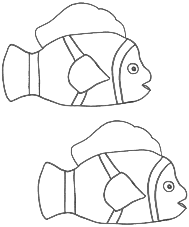 Two Clown Fish Coloring  Clown Fish Coloring Page