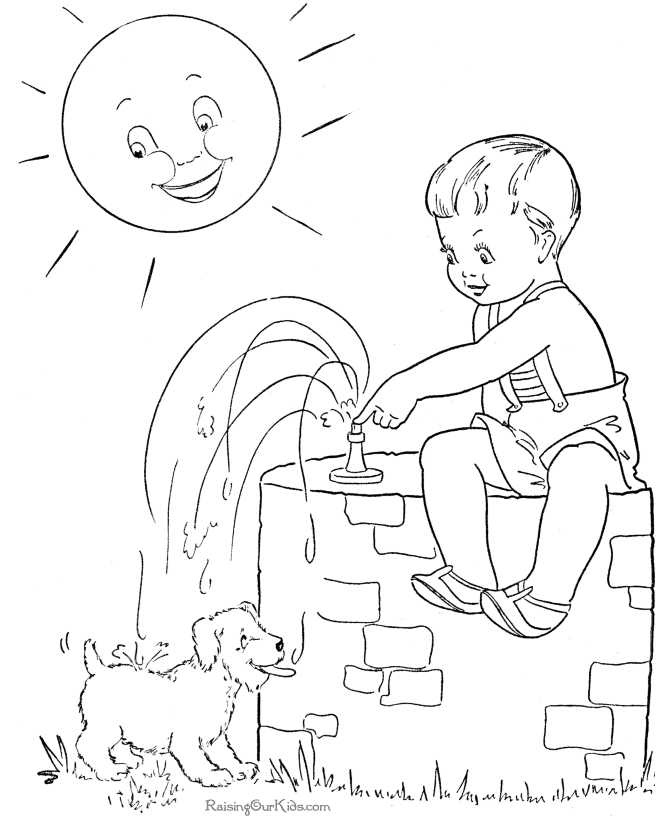 Coloring sheet of Summer for kid