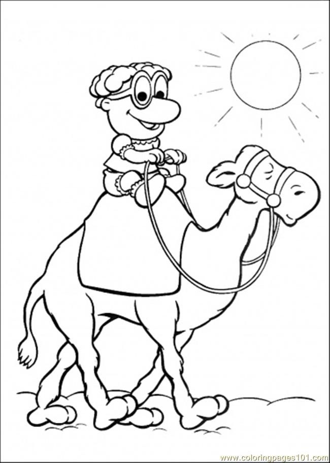 Coloring Pages The Baby Is Riding Camel (Cartoons  Muppet Babies