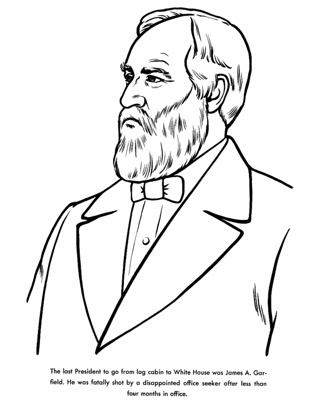 USA-Printables: President James Garfield coloring page - Twentieth