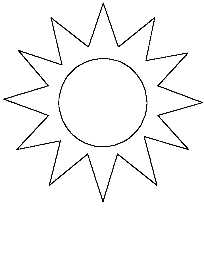 Printable Simple-shapes Sun Coloring Pages