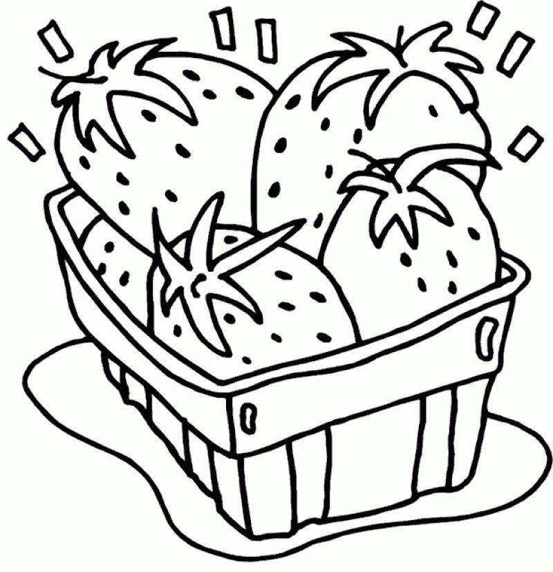 Fresh Strawberry Coloring Page 