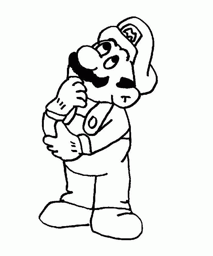 Mario In His Thoughts Coloring Online | Super Coloring