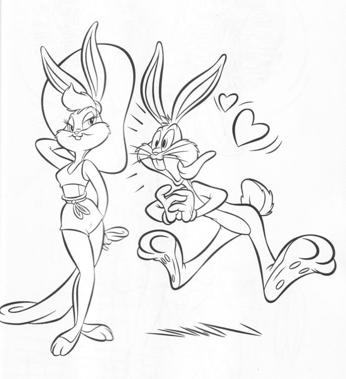 bugs bunny y lola bunny Colouring Pages