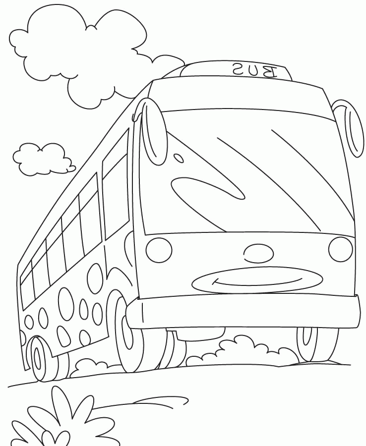 The Bus Is Currently Running Coloring Page |Transportation