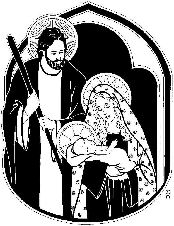 Holy Family Catholic Coloring Page | This Catholic Coloring Pages