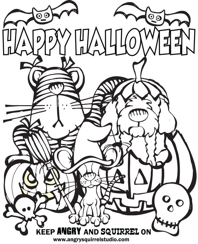 trick or treat coloring pages free - Clip Art Library