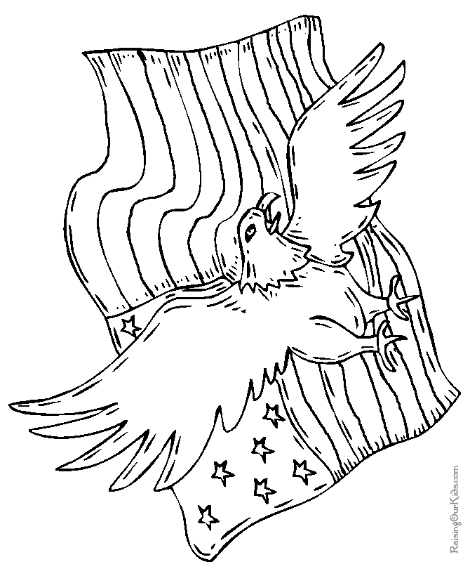 Patriotic American Eagle drawings and coloring pages -006