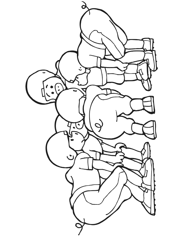Football Coloring Picture | Pig Team Huddle
