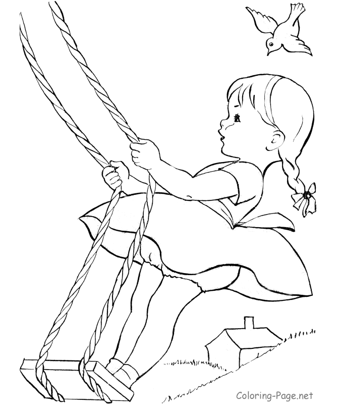 Little Girl Coloring Pages To Print : Little Girl Coloring Pages