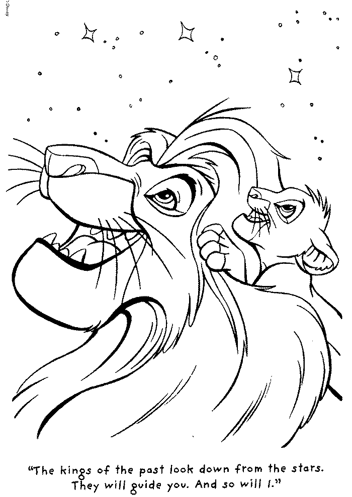 The King Mufasa and Simba Coloring Page | Kids Coloring Page