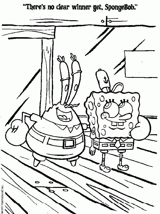 Download| Coloring Pages for Kids Spongebob And Mr Crab Or Print