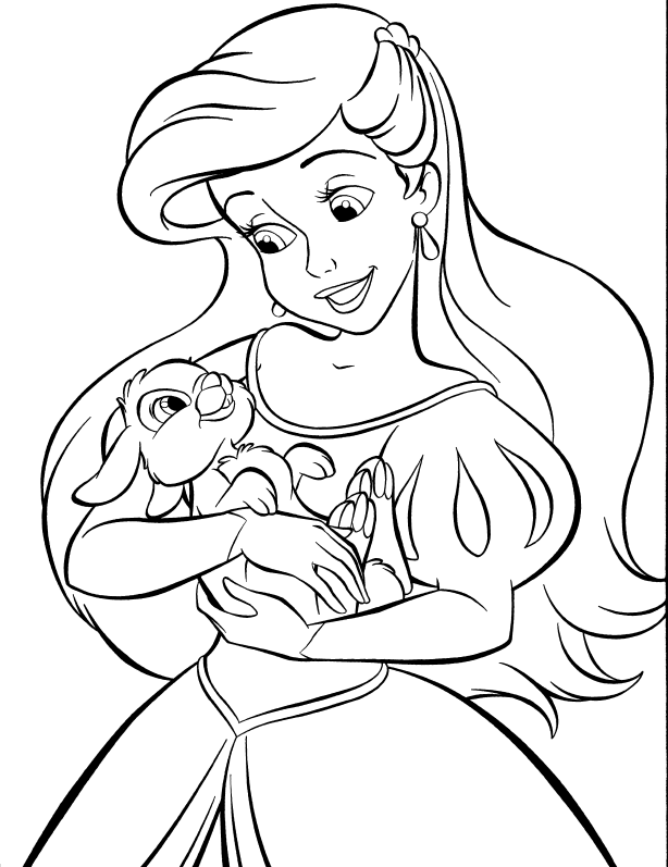 Disney Princesses - Ariel colouring pages {spring pages included