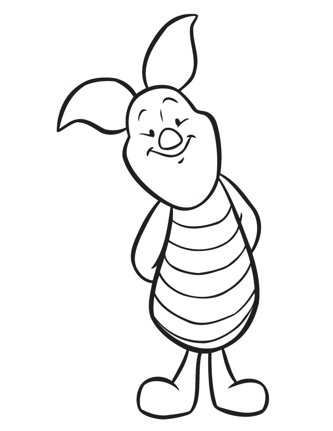 Winnie The Pooh Cute Piglet Coloring Page | HM Coloring Pages