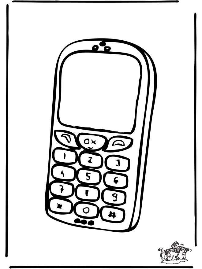 old telephone coloring page - Clip Art Library