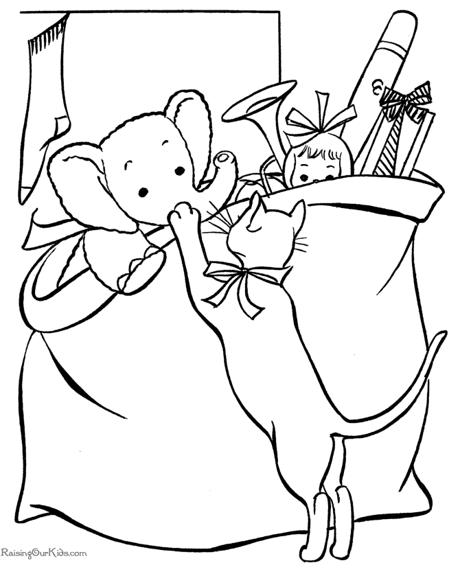 Toy animals! Christmas coloring pages