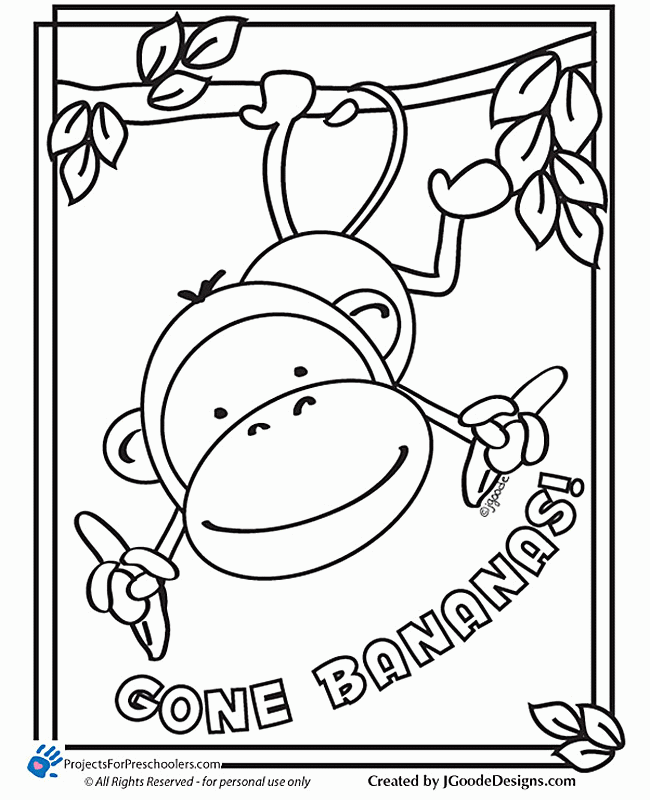 Free Printable monkey coloring page 