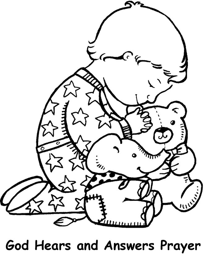 girl praying Colouring Pages