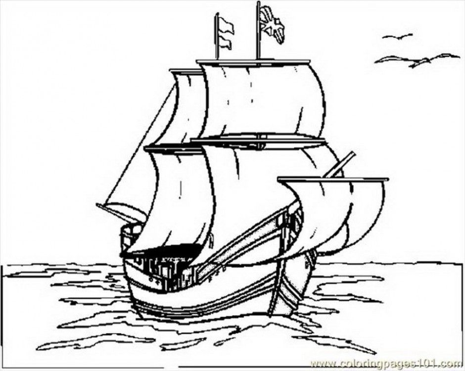 Mayflower Coloring Pages : Coloring Pages Mayflower Thanksgiving