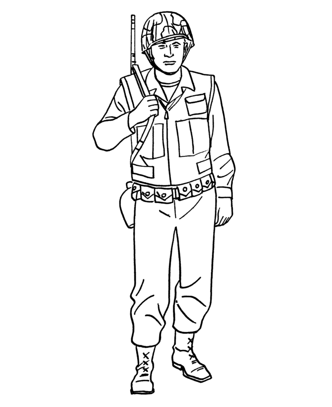 Armed Forces Day Coloring Pages | US Army Soldier - World War II