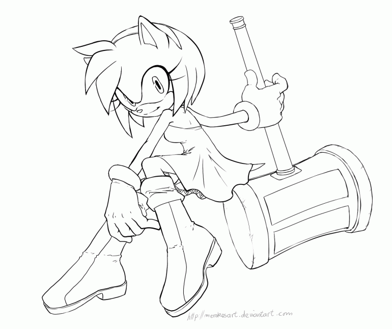 amy sonic coloring page - Clip Art Library