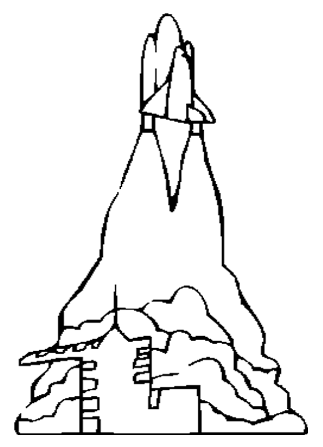 Free Space Shuttle Taking Off Coloring Sheet 