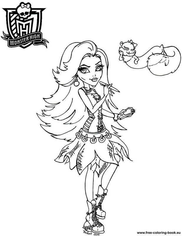 Monster high printing coloring pages
