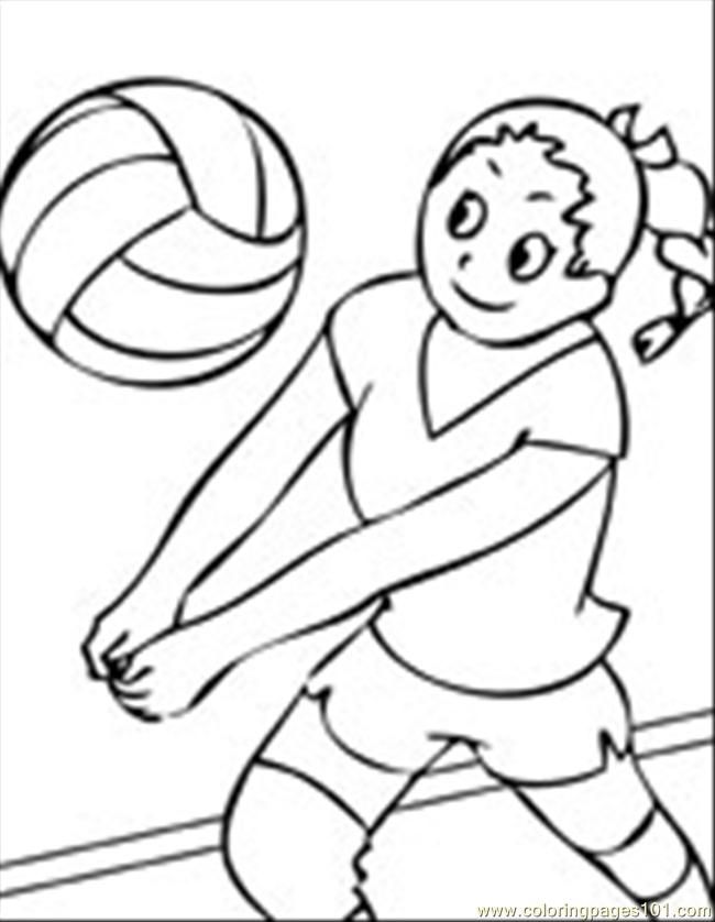 Coloring Pages Volleyball Ink T (Sports  Volleyball)| free printable
