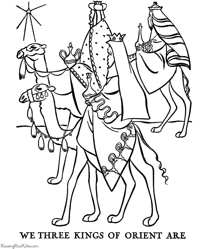 The Christmas Story coloring pages - Three Wisemen!