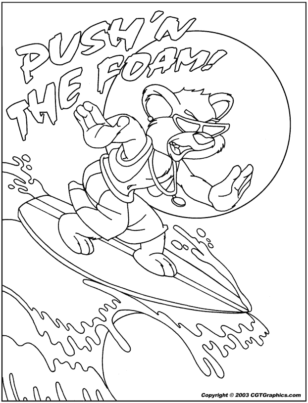surfers Colouring Pages