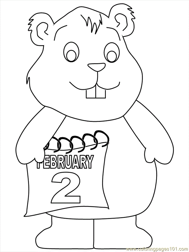 Coloring Pages Groundhog or Woodchuck (Mammals  Groundhog