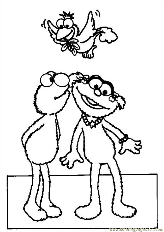 Coloring Pages Elmo Zoe Kiss Coloring Page (Cartoons  Elmo