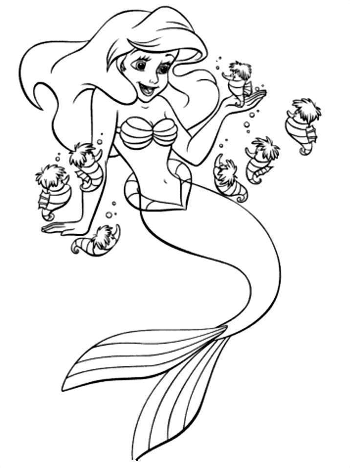 Most Beautiful Princess Ariel Coloring Pictures