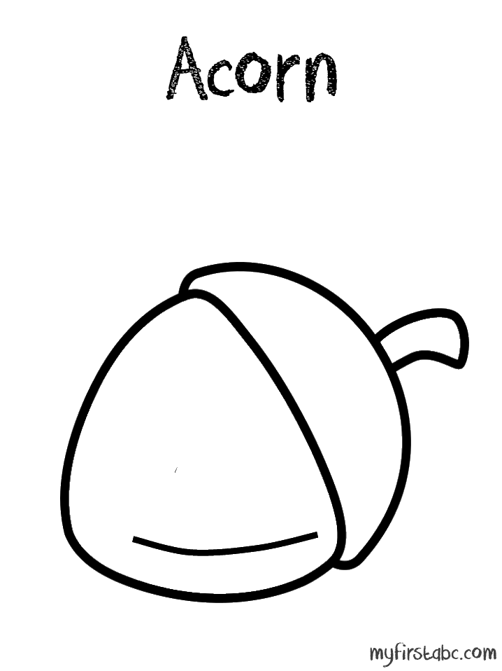 Acorn Coloring Page - My First ABC