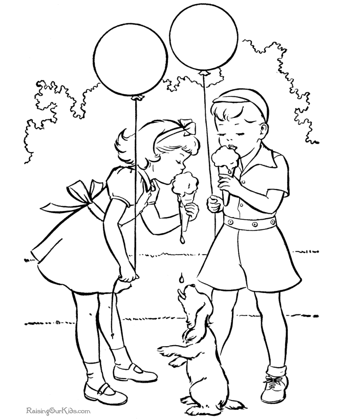 Balloon color page for kids