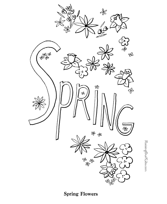 Springtime Kids Coloring Pages | Free Printable Coloring Pages
