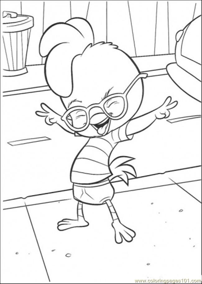 Coloring Pages Chicken Little Is Dancing (Cartoons  Chicken