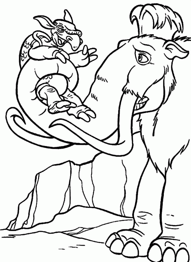 Manny Ice Age Colouring Pages  Ice Age 3 Coloring Pages