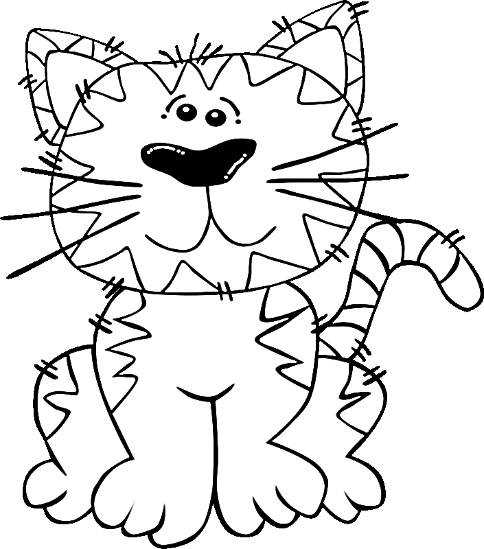 Cat Sitting Coloring Page | Coloring Pages Animals Org